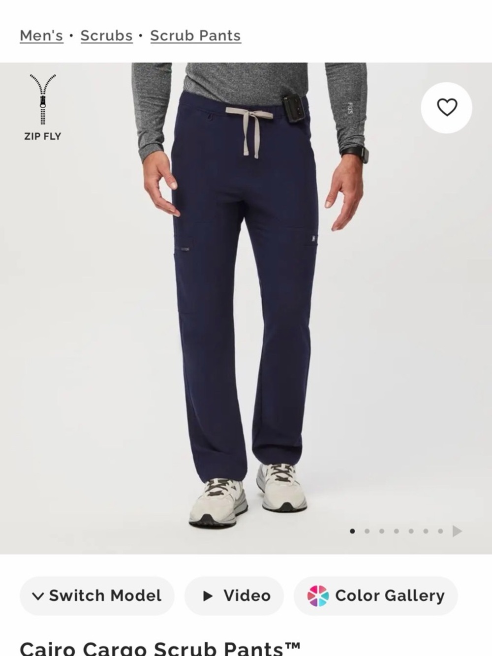 Figs Men's Cairo Cargo Scrub Pants in Navy